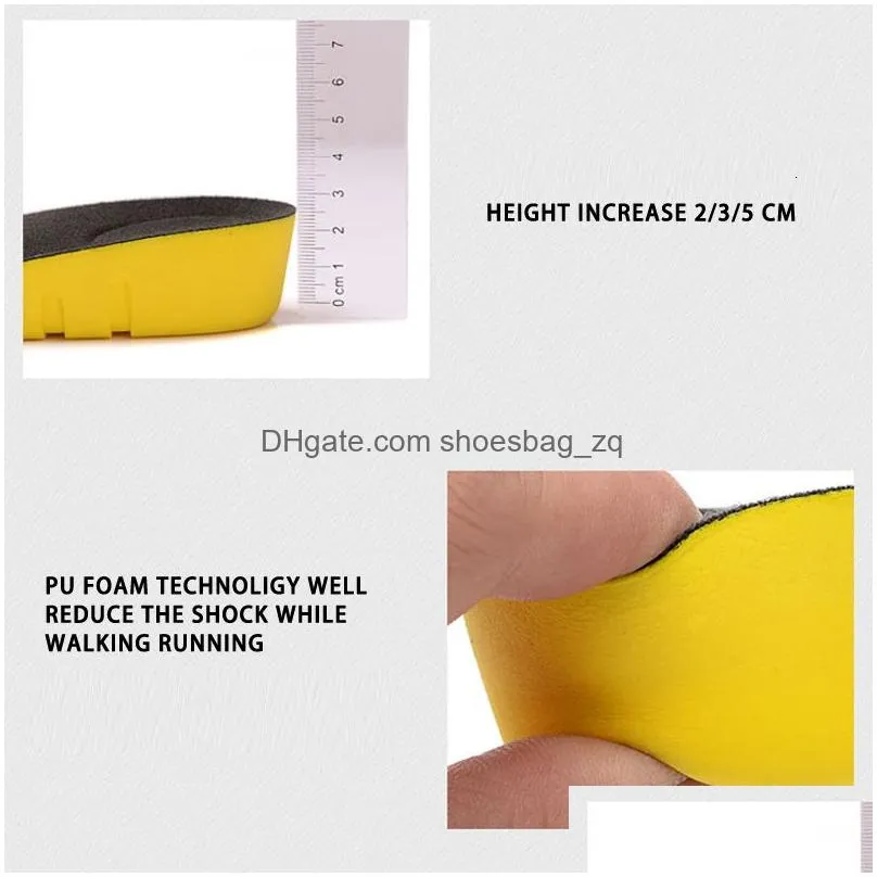 Shoe Parts Accessories Height increase insoles for men/women 2/3/5 cm up invisiable arch support orthopedic insoles shock absorption blue/black color