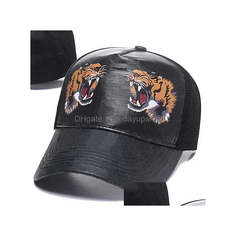 Ball Caps Luxury Designer Men Baseball Brand Tiger Head Hats Bee Snake Embroidered Casquette Sun Hat Gorras Sports Mesh Trucker Cap Dr Dh92N