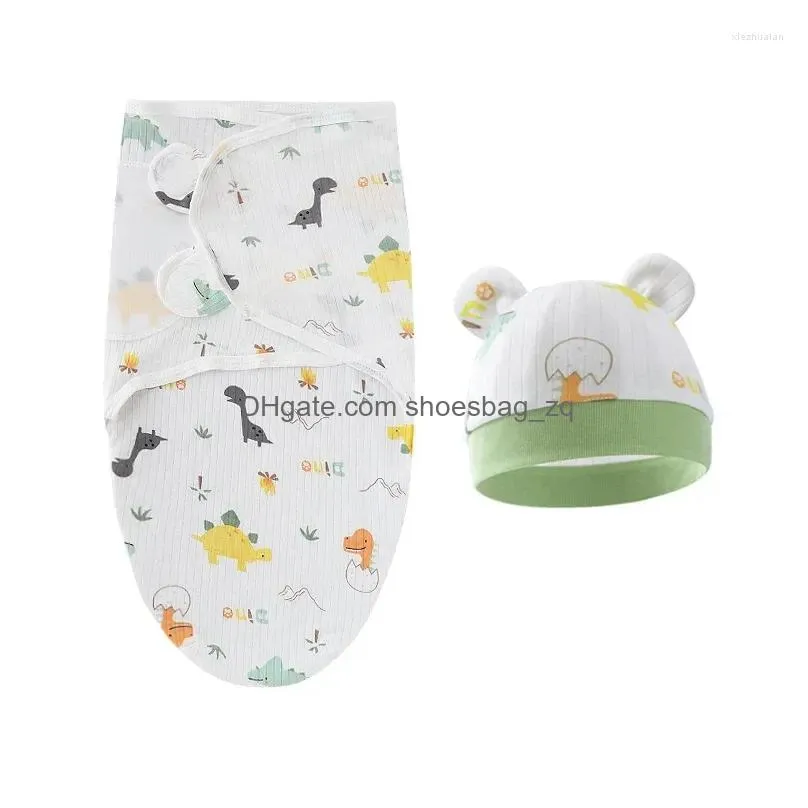Blankets Summer Born Baby Boys Girls Head Neck Protector Cotton Sleeping Bag With Hat Set Swaddle Thin Breathable For 0-6 Months