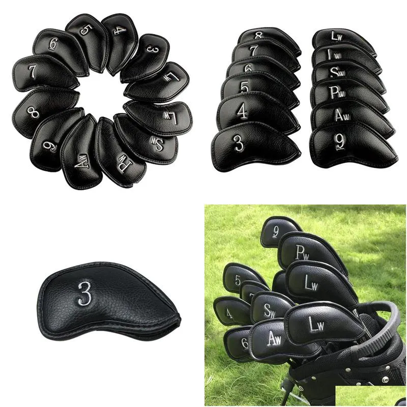 Other Golf Products 12 Pcsset Portable Pu Club Iron Head Ers Protector Golfs Er Set 220919 Drop Delivery Dhd5Y
