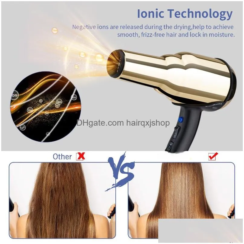 Hair Dryers Lastest Professional Dryer Brush 8000W Negative Ionic Blow Strong Wind Powerf Salon Hairdryer Diffuser For Drop Delivery P Dhcqm