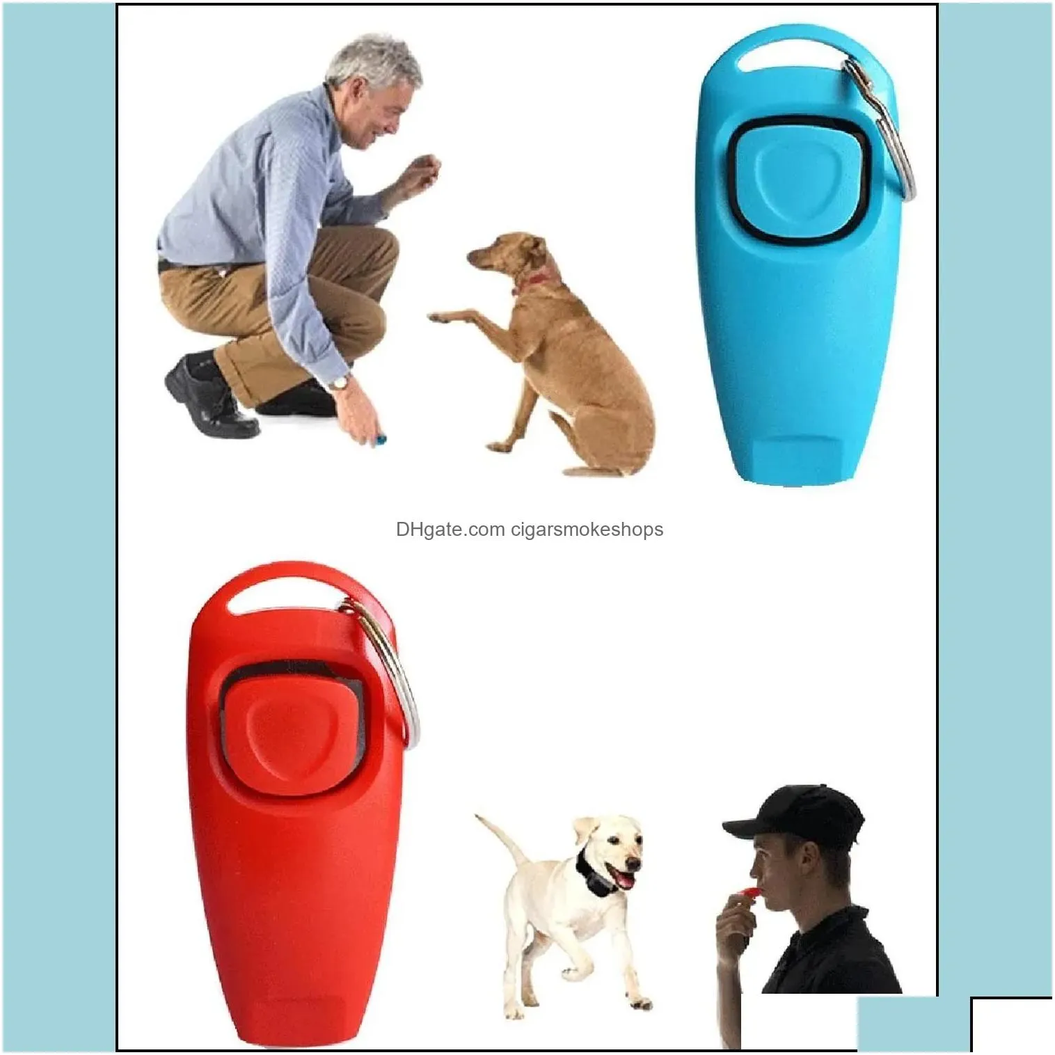 Dog Training & Obedience Pet Whistle And Clicker Puppy Stop Barking Aid Tool Portable Trainer Pro Homeindustry Drop Delivery Home Gard Dh14S