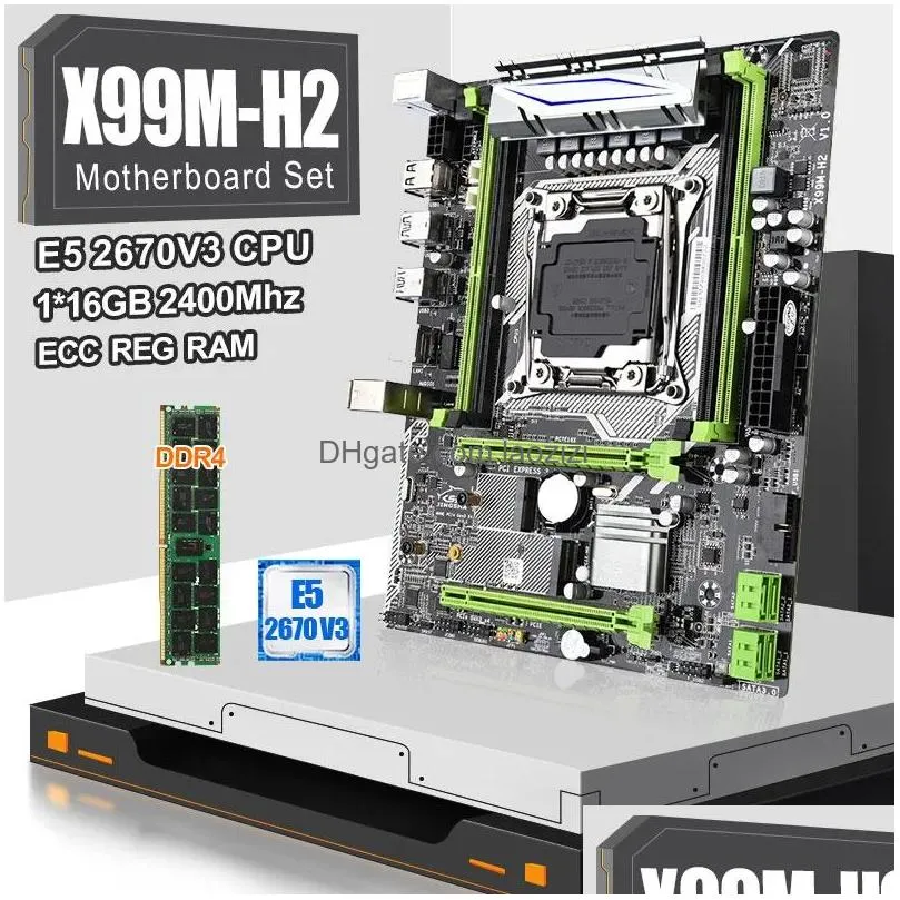 motherboards x99m-h2 desktop motherboard lga2011-3 with e52670v3 processor and 1pcs ddr4 16g ecc memory support pcie m.2 wifi sata