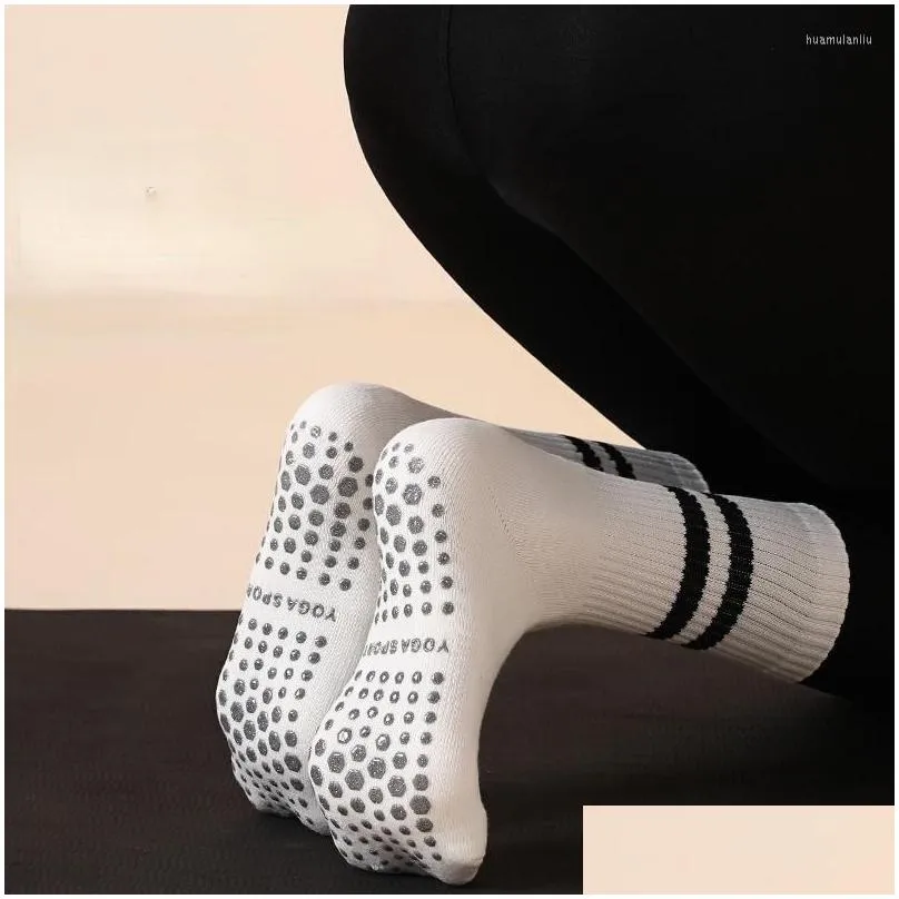 Sports Socks Warm High Quality Bandage Yoga Anti-Slip Quick-Dry Dam Pilates Ballet Good Grip For Women Cotton Fitness Drop Delivery Dha5D