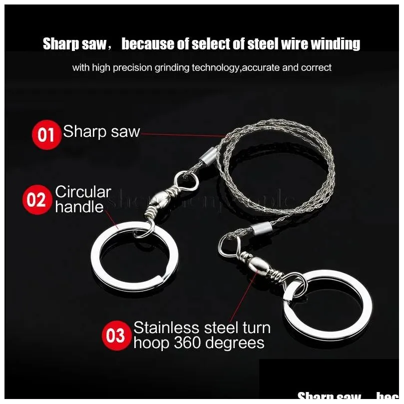 Outdoor Gadgets Sporting Gifts Sier Steel Wire Saw Scroll Emergency Hiking Cam Hunting Survivalzz Drop Delivery Sports Outdoors Campin Dhteb