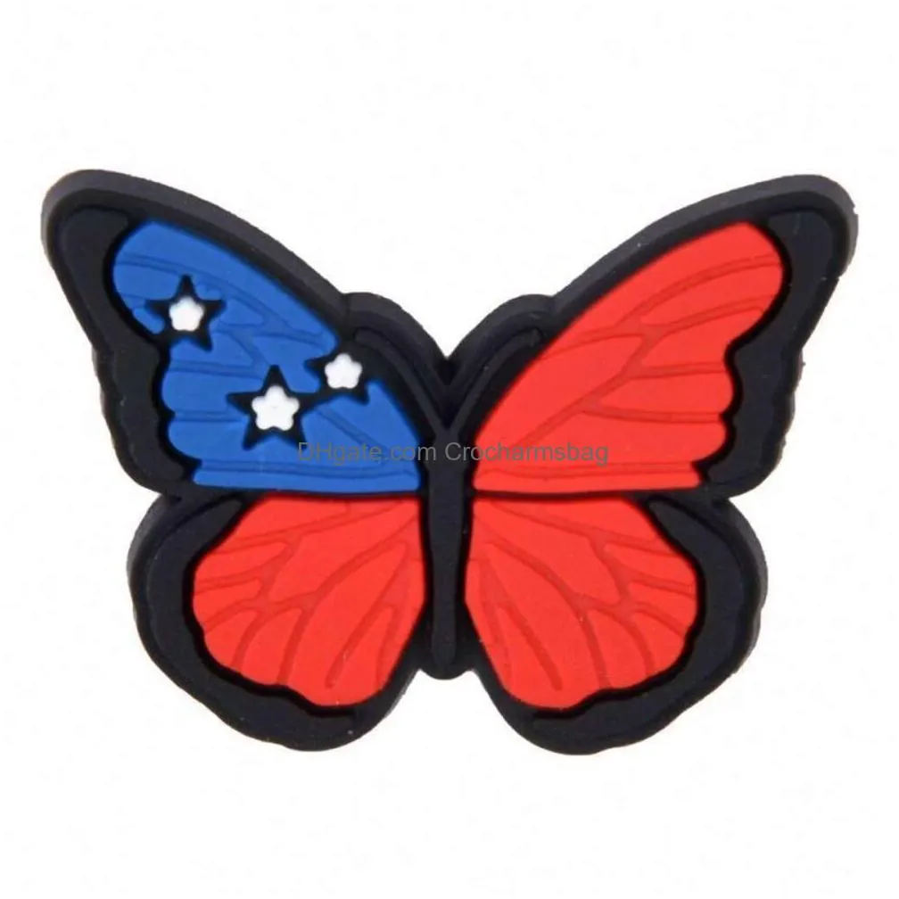 Shoe Parts & Accessories Wholesale Custom Butterfly Design Kids Pvc Clog Decoration Charms Drop Delivery Shoes Dhd2U