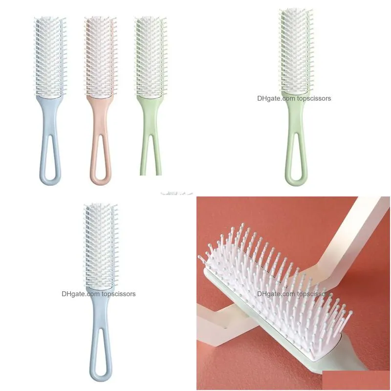 Hair Accessories 9-Rows Brush Scalp Mas Comb Portable Curly Straight Wet Combs For Women Styling Drop Delivery Products Tools Dhg39