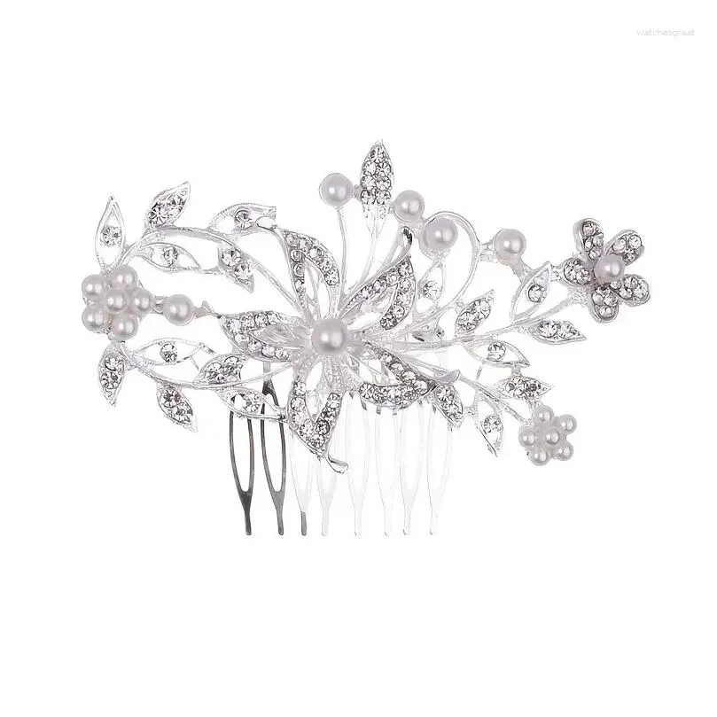 Hair Clips Crystal Pearl Bridal Hairpin Comb Clip For Women Bride Rhinestone Wedding Accessories Jewelry