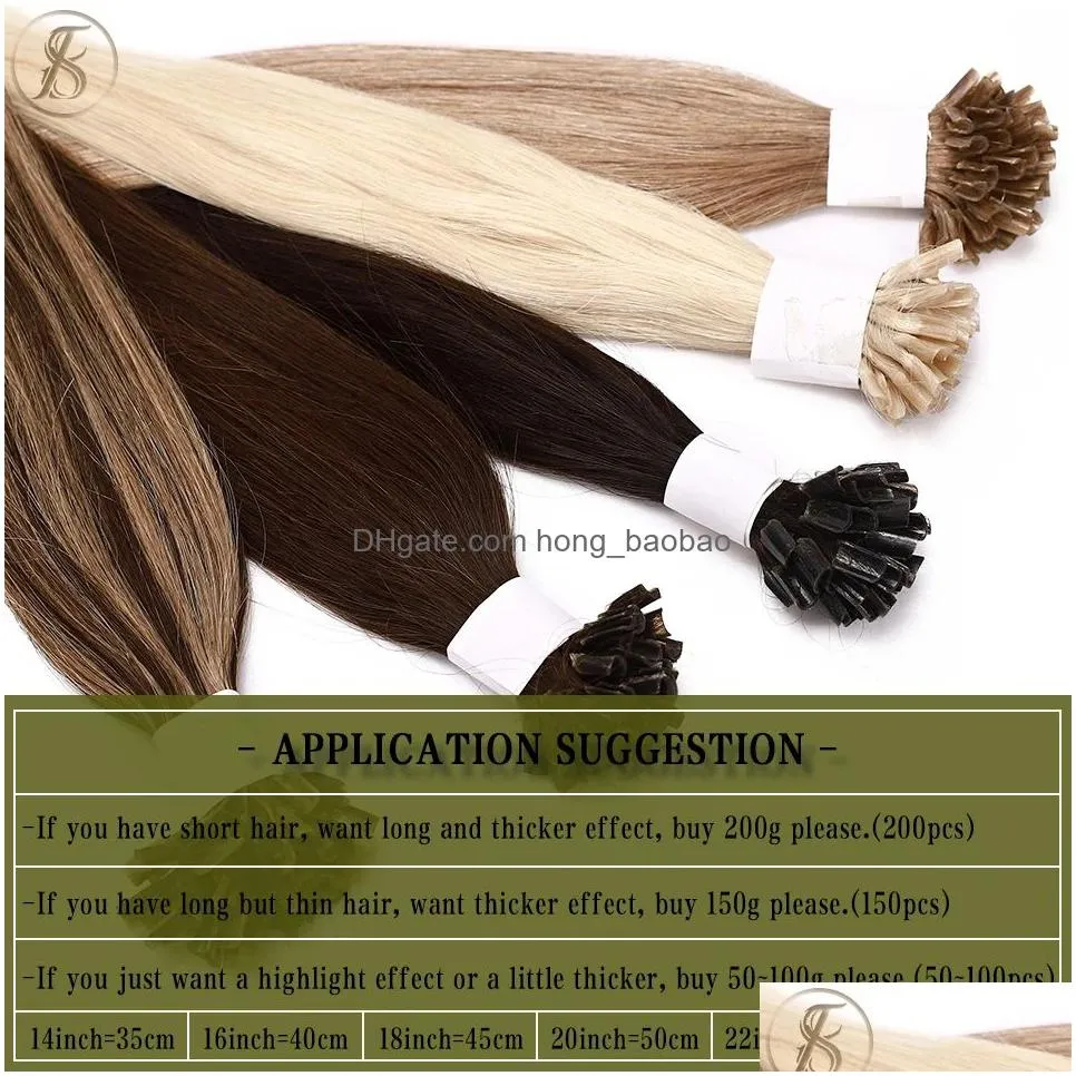 extensions tess u tip fusion hair extensions microlink keratin hair extensions 1g/pc human hair capsules pre bonded natural hair