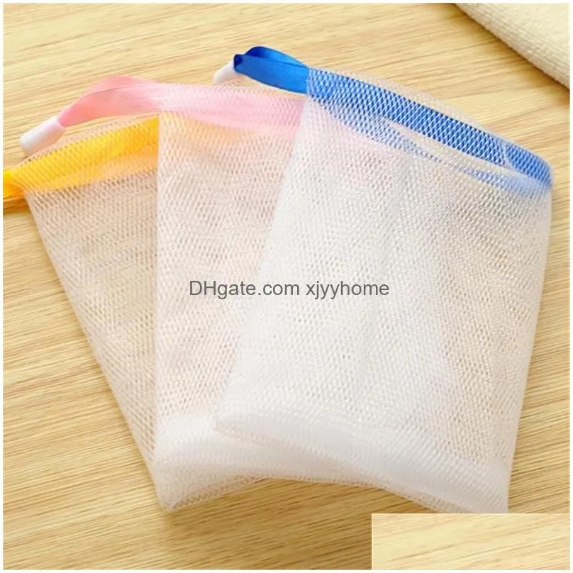 Bath Brushes, Sponges & Scrubbers Fast 9.5X15Cm Soap Blister Mesh Net Foaming Easy Bubble Bag Shower Color Random Drop Delivery Home G Dh7Ty