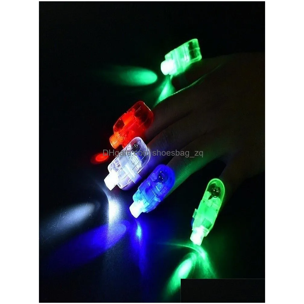 LED Light Sticks 10 buah lampu cincin jari Led anak anak bercahaya mainan konser menyala warna acak 230905