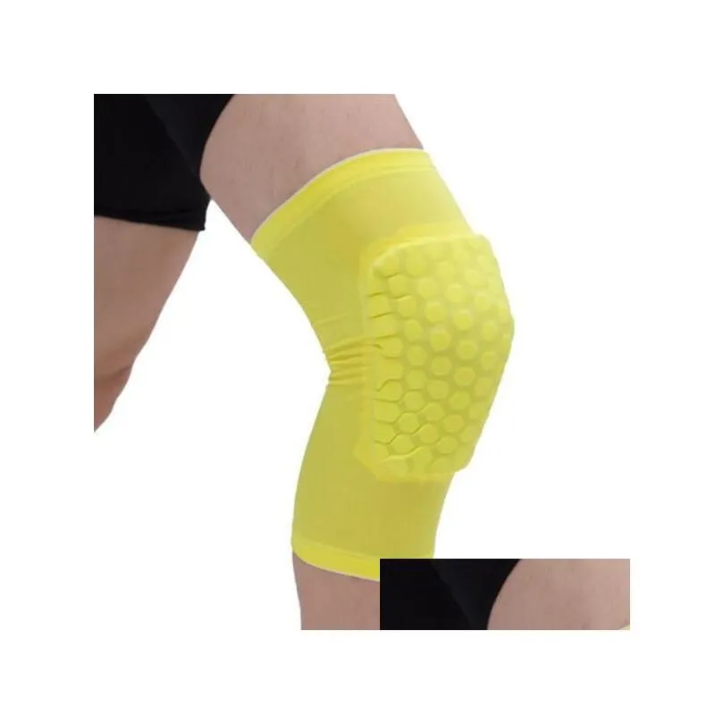Elbow & Knee Pads Honeycomb Sports Safety Volleyball Basketball Short Pad Shockproof Compression Socks Wraps Brace Protection Single P Dheer