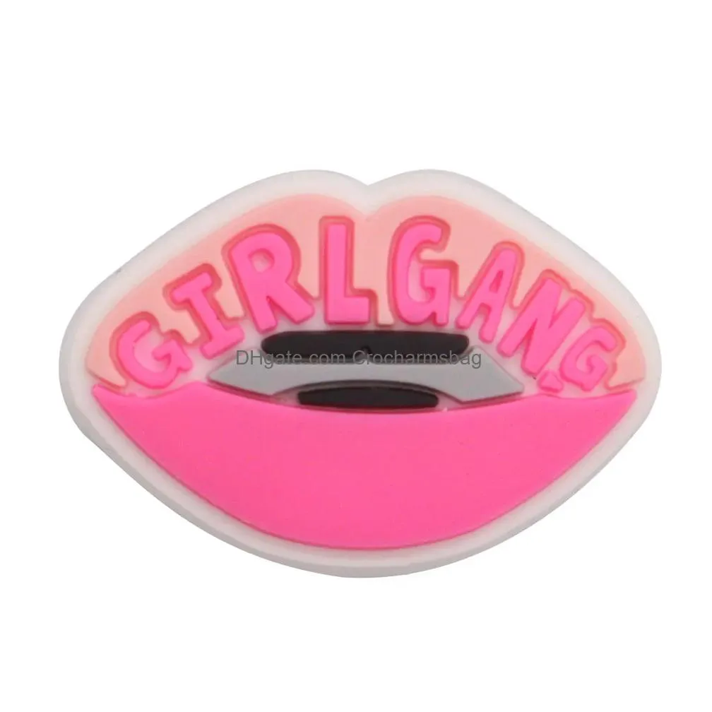 Shoe Parts & Accessories Moq 20Pcs Women Support Grl Pwr Feminist Girl Gang Pvc Decoration Charm Buckle Clog Pins Buttons Decorations Dhq87