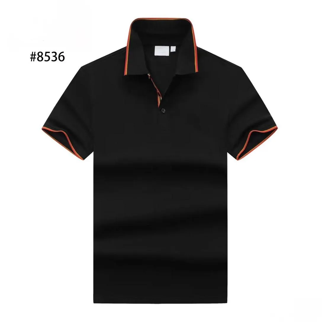 2023s NEW Men`s style embroidery summer polo mens wear Summer Short Sleeve cotton polo fashion British solid color breathable lapel short sleeve men`s Tee
