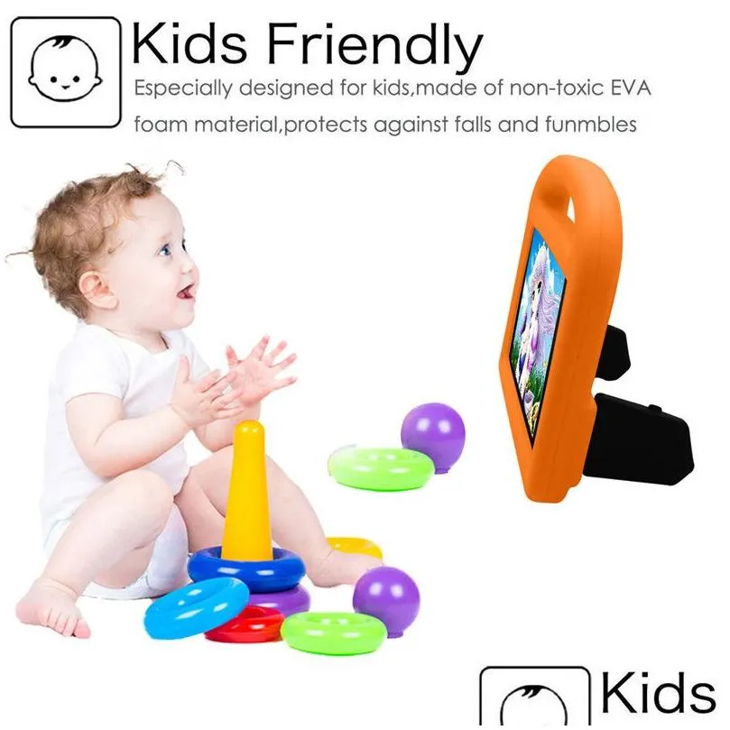 Kids Children Handle Stand EVA Foam Soft Shockproof Tablet Case For Amazon kindle fire 7 HD8 HD10244q7258339