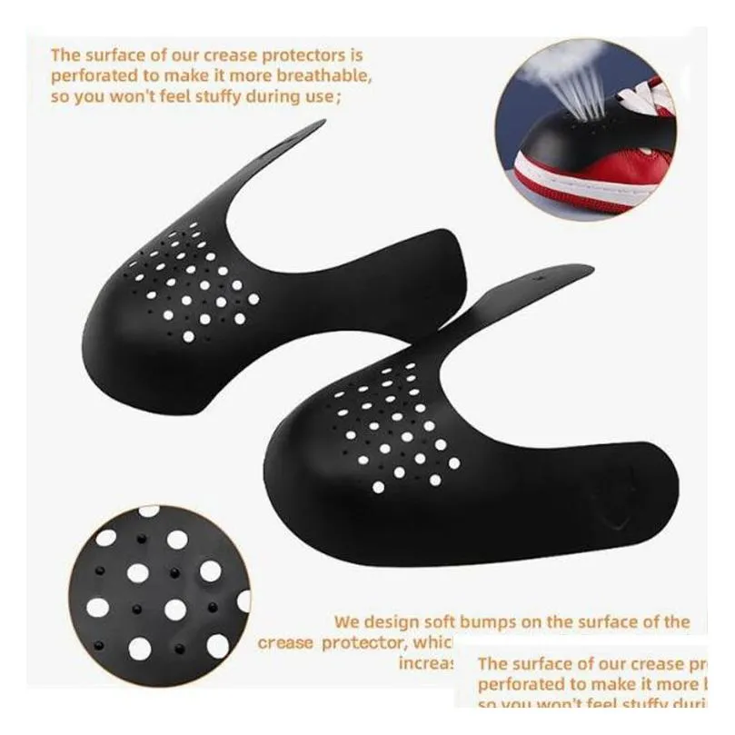 1pair men women shoe crease protector fashion shoe accessories sport shoe top cap support shoe strectcher black white colors