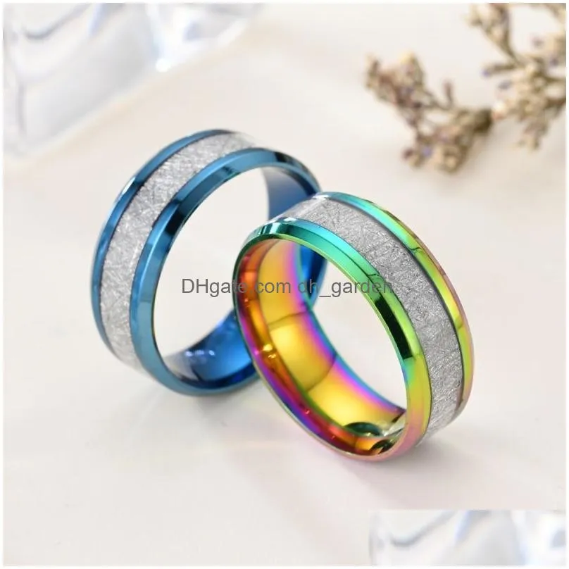 Couple Rings Fashion Designer Promise Stainless Steel Ring Men Women Hip Hop Temperament Trend 8Mm Drop Delivery Jewelry Dhgarden Dhfso