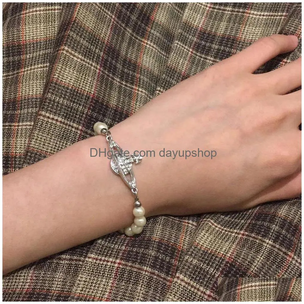 Beaded Designer High Quality The Western Empress Dowager Planet Is Same Type Of Agile Pearl Bracelet Instagram A Trendy And Minimalis Dhrix