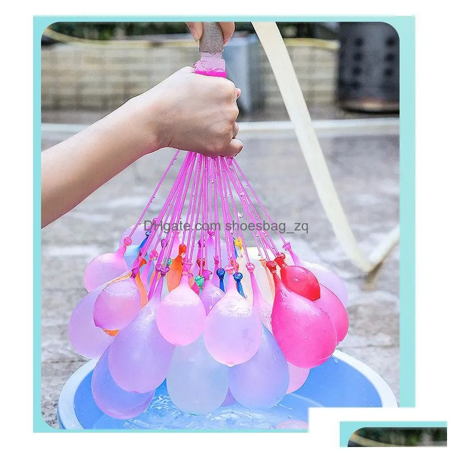 6 Packs Water Filled Balloons Toys Crazy Color 200 and up pieces Rapid Filling Self Sealing Balloon for Outdoor Family Friends Children Summer