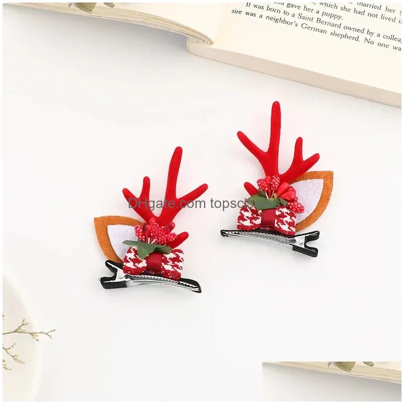 Hair Clips 1Pcs Cute Christmas Antlers Baby Hairpins Kids Girls Accessories Child Girl Toddler Hairpin Infant Headband Drop Delivery P Dhopv