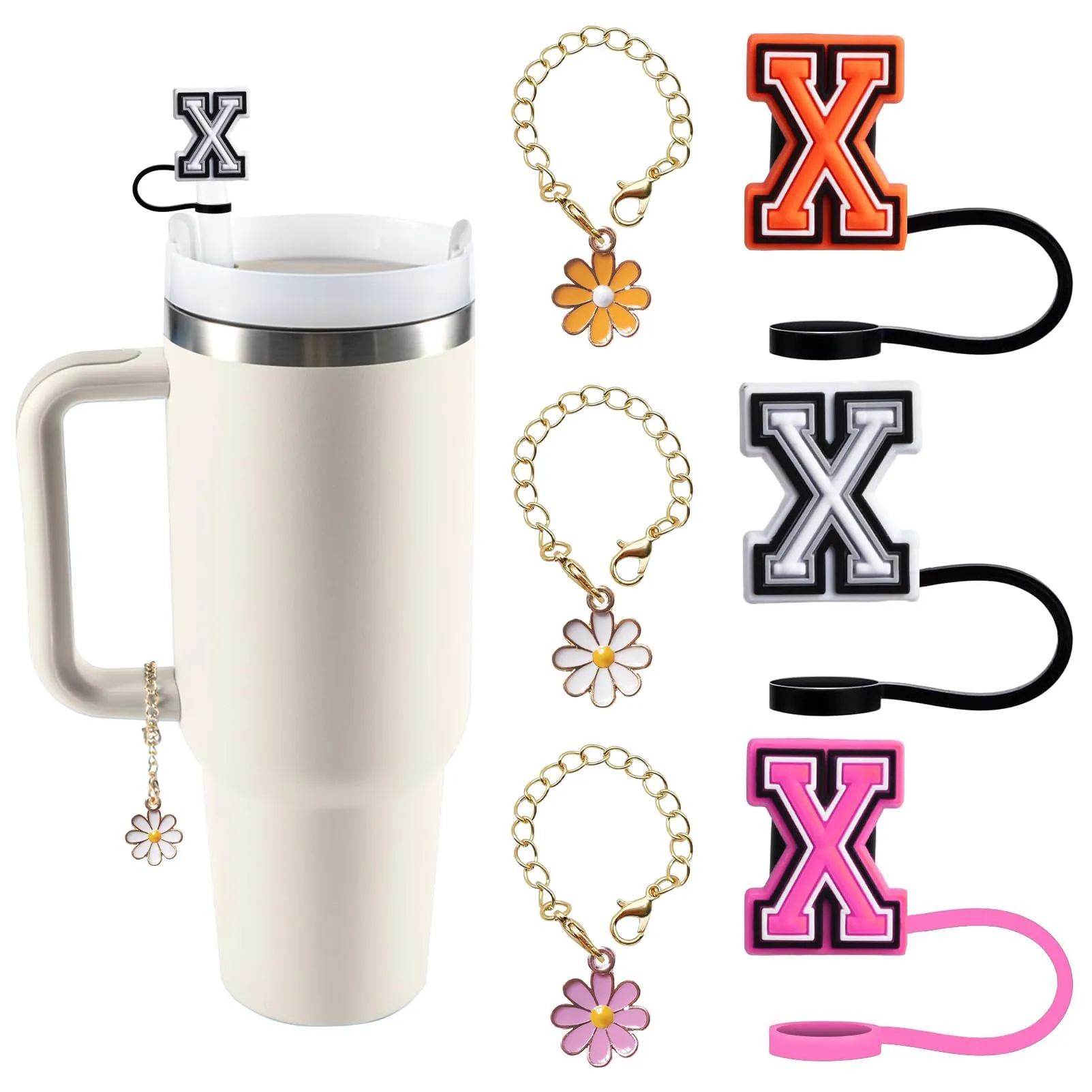 letter charm accessories for 40oz cup initial name id personalized handle charm for tumbler cup accessories wll2204