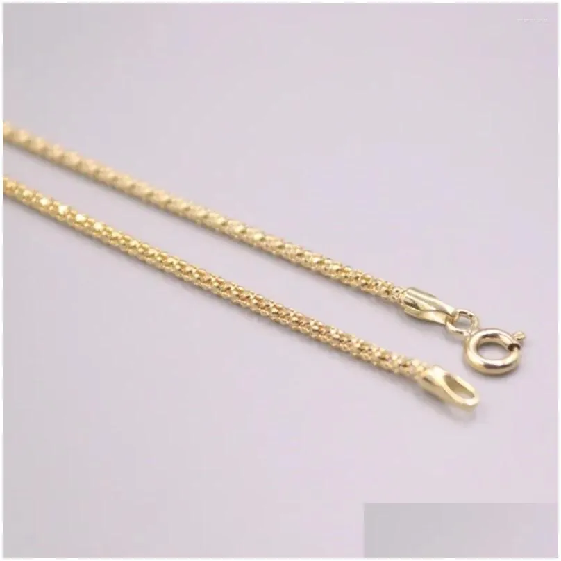 Chains AU750 Pure 18K Yellow Gold Necklace 1.8mm Lantern Popcorn Chain 3.8g / 18inch For Women Gift