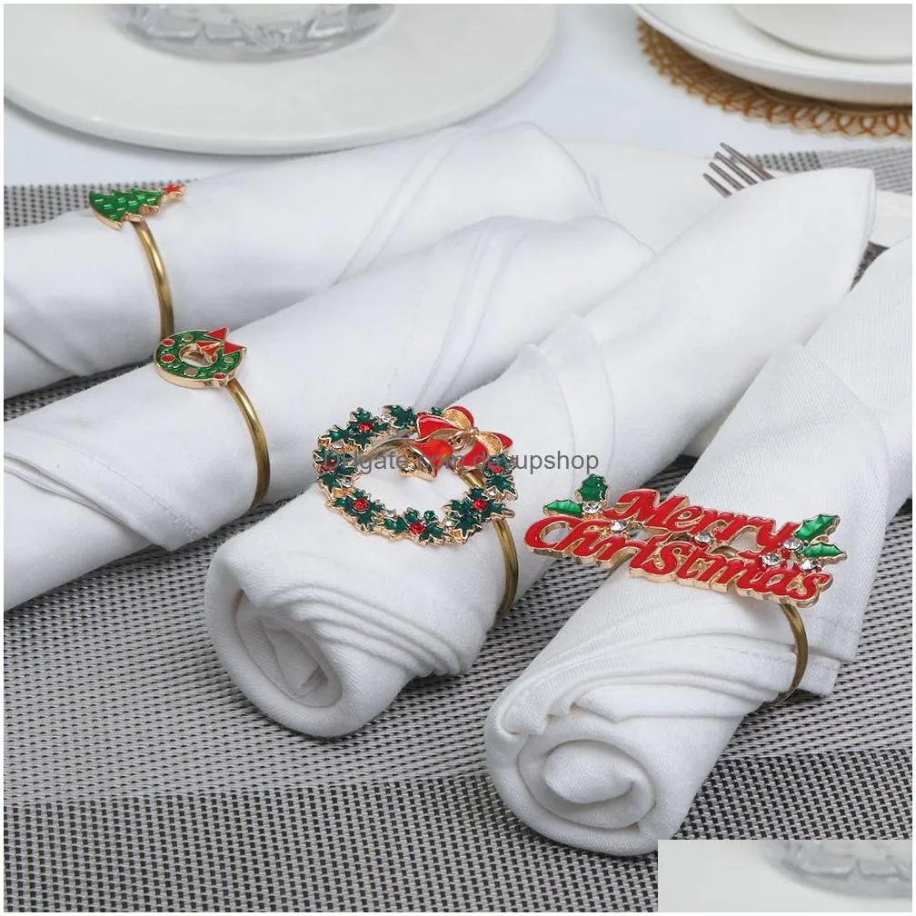 Other Fashion Accessories Christmas Napkin Ring For Holiday Dinner Party Table Decoration Drop Delivery Dhsgd