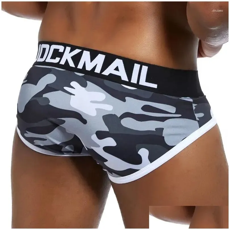 Underpants Jockmail Y Men Underwear Breathable Mens Briefs Print Comfortable Gay Penis Cueca Male Panties Shorts Drop Delivery Dh5Ny