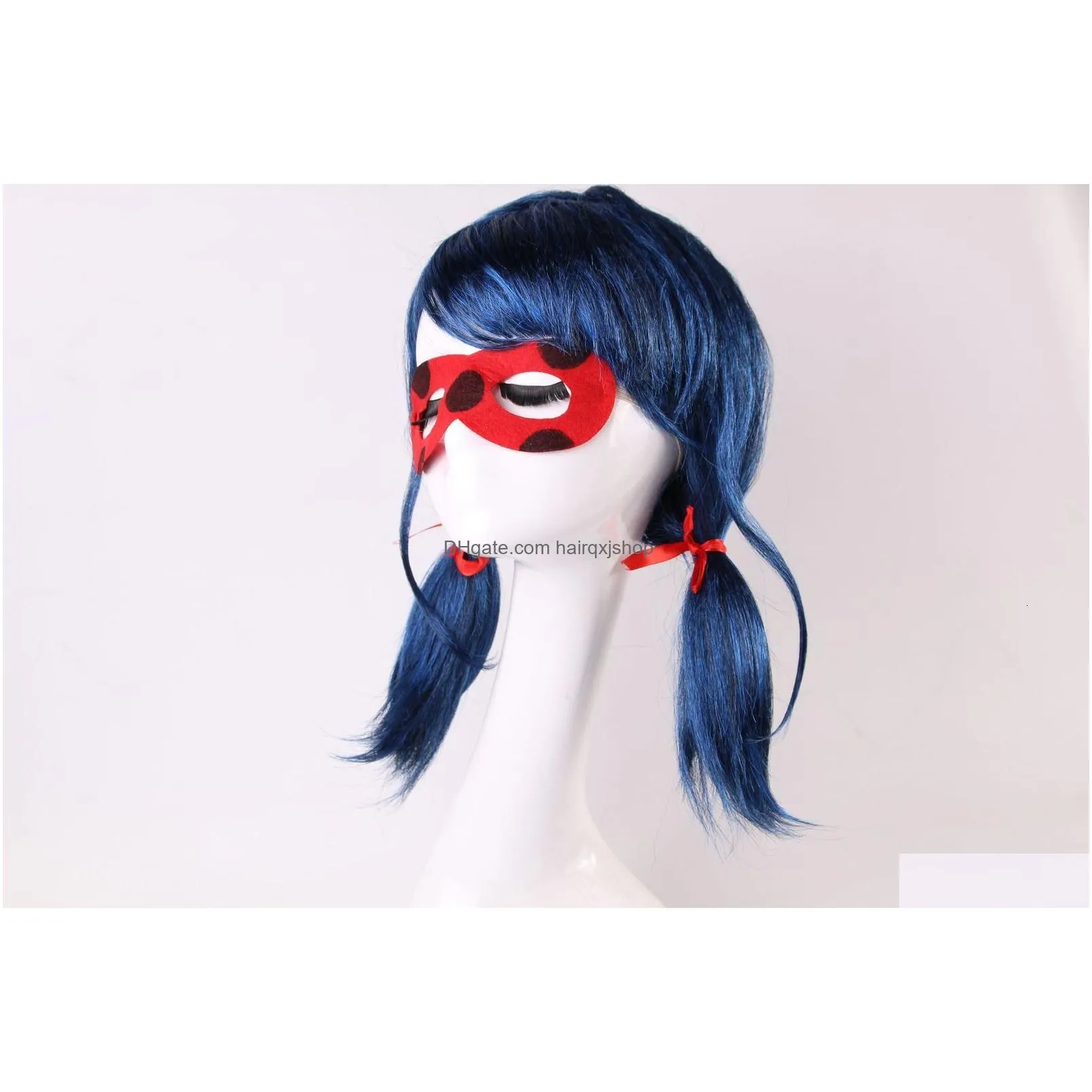 Wig Caps Lady Ladybug Cosplay Blue Black Cat0123456789104823551 Drop Delivery Hair Products Accessories Tools Dhsov