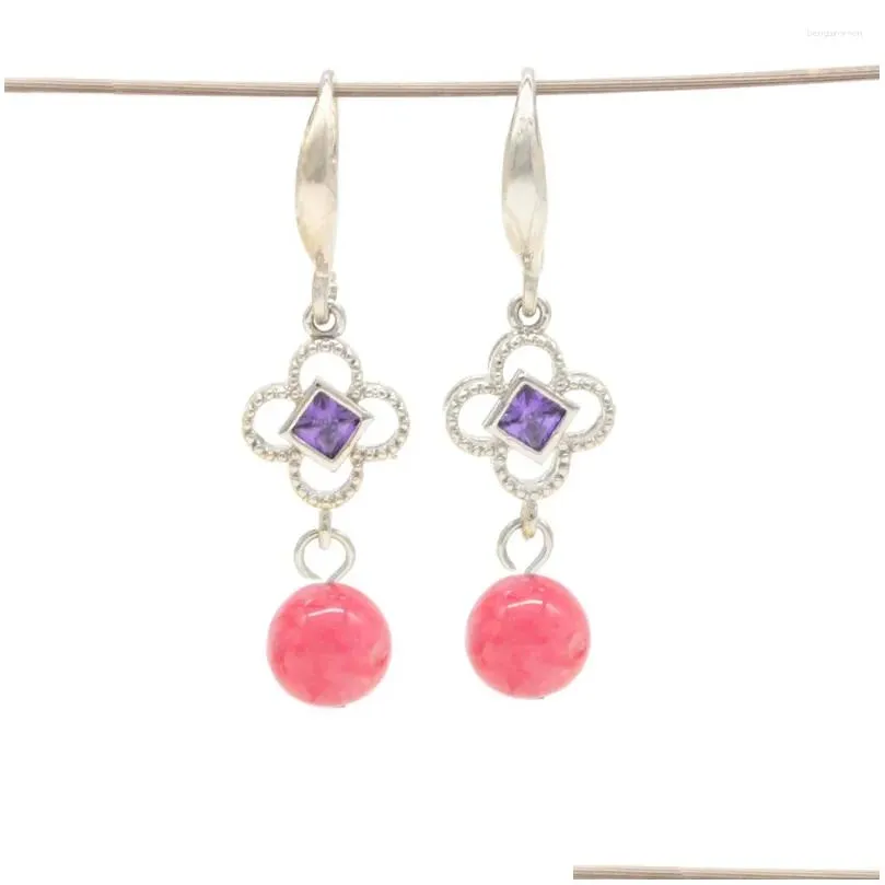 Dangle Earrings Antique Style Geometry Stone Beads Drop For Women Natural Female Zircon Wedding Jewelry GE004