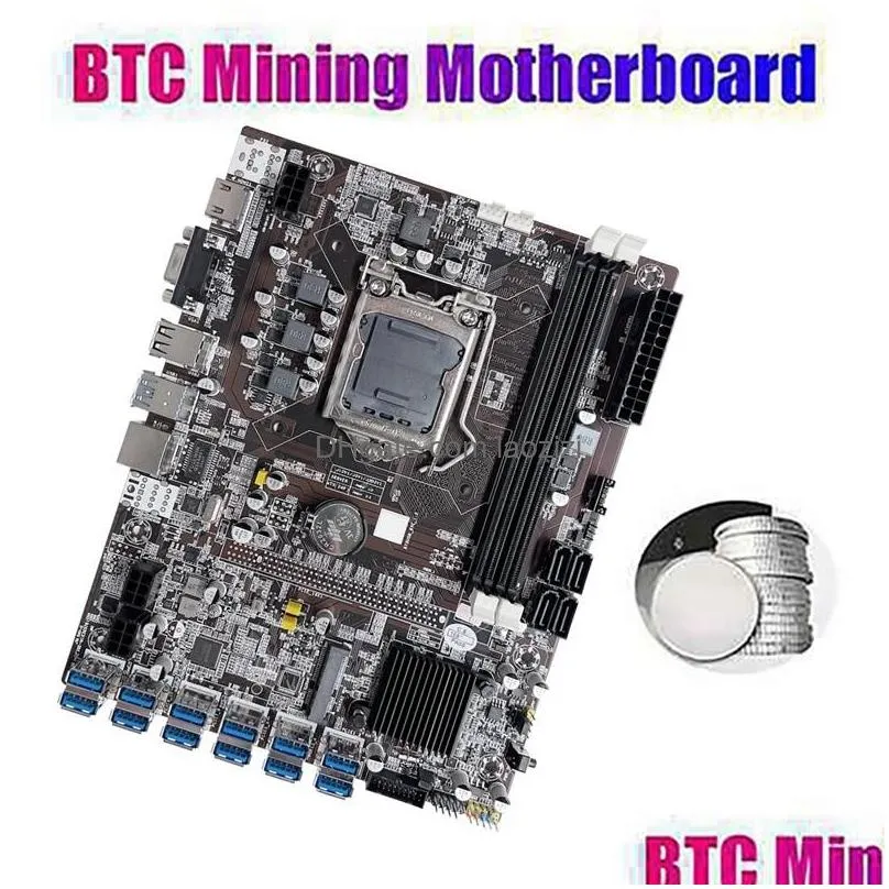 motherboards 12 card gpu btc mining motherboard g1610 cpu cooling fan sata cable 12xusb3.0 slot lga1155 ddr3 ram msata eth