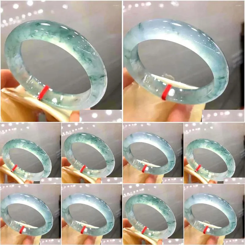 Bangle Jade Bracelet Kind Floating Flower Children Are Ring Round Royal Princess M Laokeng High Drop Delivery Jewelry Bracelets Dhxip