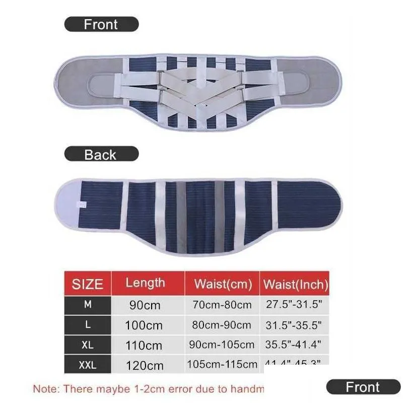 Waist Support Lumbar Belt Self Heating Magnetic Orthopedic Back Brace Adjustable Trainer Pain Relief Spine Straight Drop Delivery Spor Dh1Yp