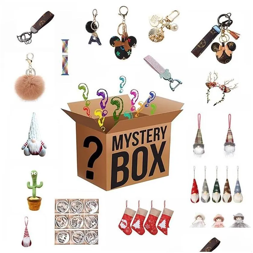 mystery box christmas decorations party favor keychain doll lucky mystery boxes at least 5pcs325v