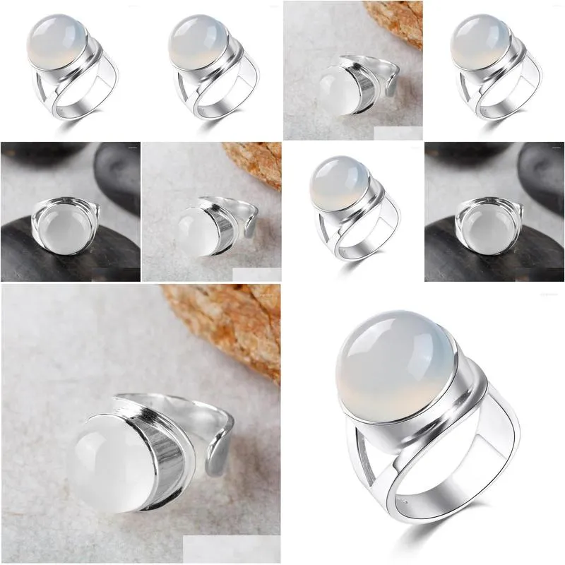 Cluster Rings Fashion Jewelry 925 Sterling Silver Retro Thai Natural Open Ended Exaggerated Lady Ring