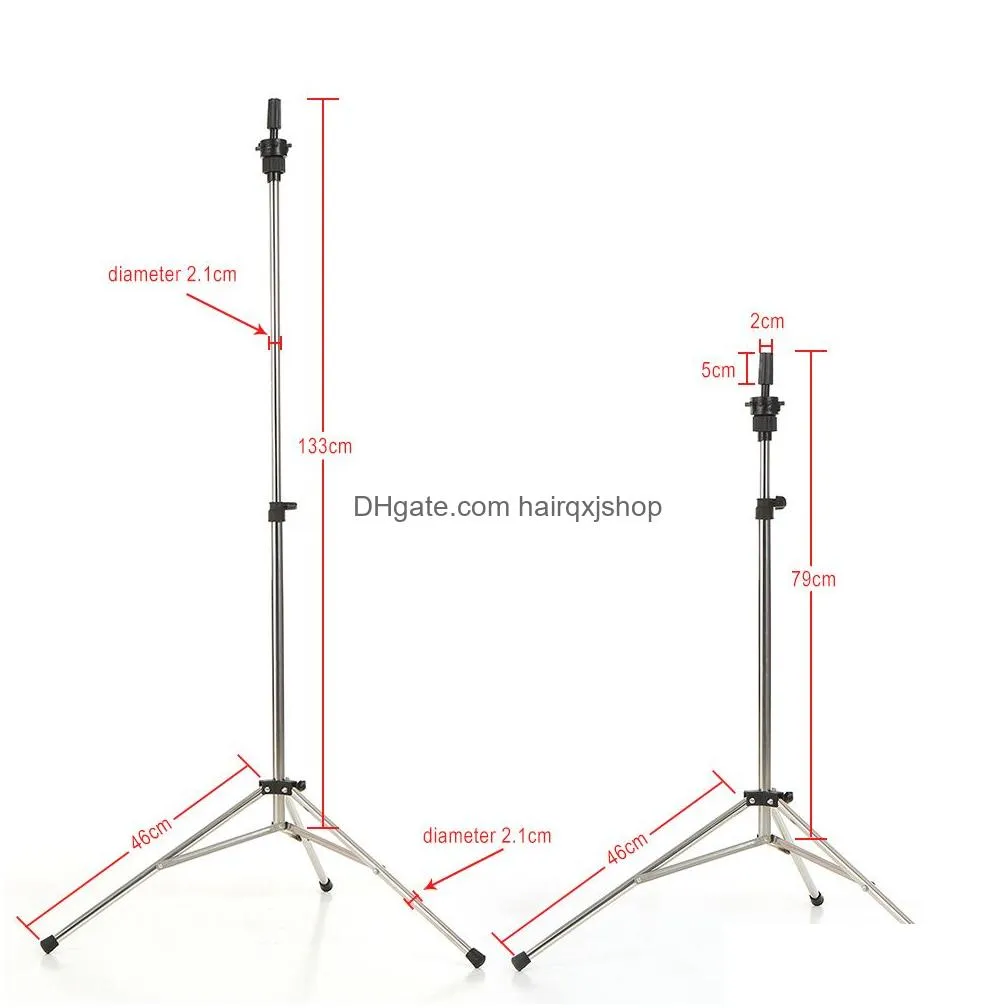 Hair Tools Adjustable Hairdressing Tripod Stand Training Mannequin Head Holder Stainless Steel Manikin Wig Stands Mold Clamp3215934 Dr Dh7Pn