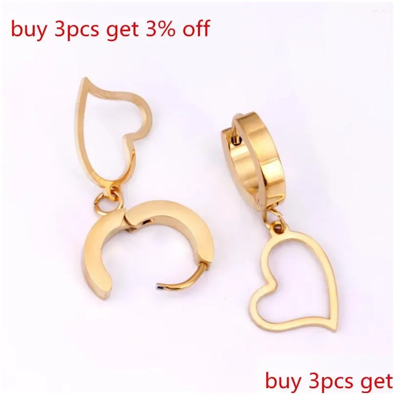 Hoop Earrings LUXUSTEEL Statement Gold Color Silver Tone Aretes Heart Shape Lover`s Earring Fashion Jewelry Friend