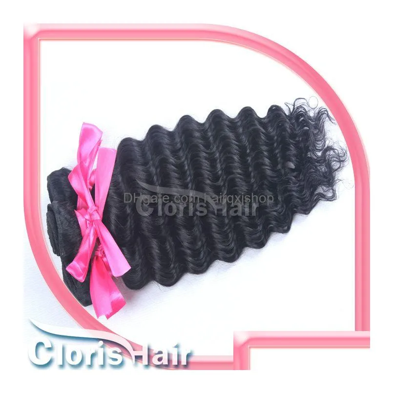 Hair Wefts Awesome Mix Length 2Pcs Unprocessed Curly Peruvian Virgin Deep Wave Extensions Wholesale Curls Drop Delivery Products Dhdqn