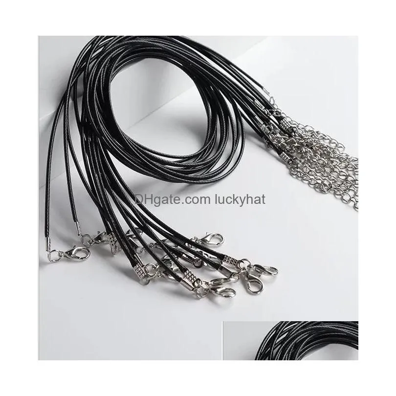 Chains 2021 2Mm Black Satin Silk Necklace Pendant Cord 18-30 Inches Self Handmade Drop Delivery Jewelry Necklaces Pendants Dhkpr