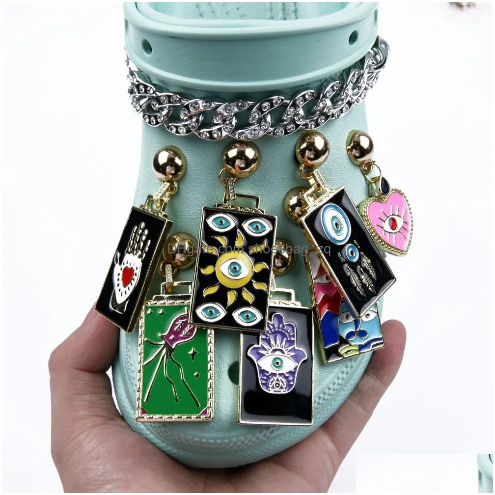 high quality designer metal bling custom new chain clog shoe charms for gift