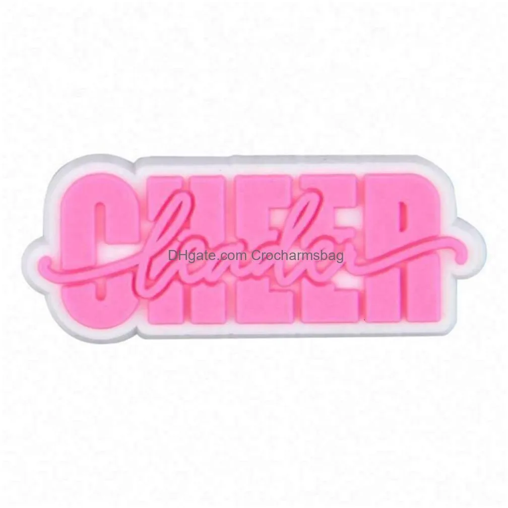 Shoe Parts & Accessories Pink Cheer Clog Charms For Decoration New Design Lady Drop Delivery Shoes Dhoyv