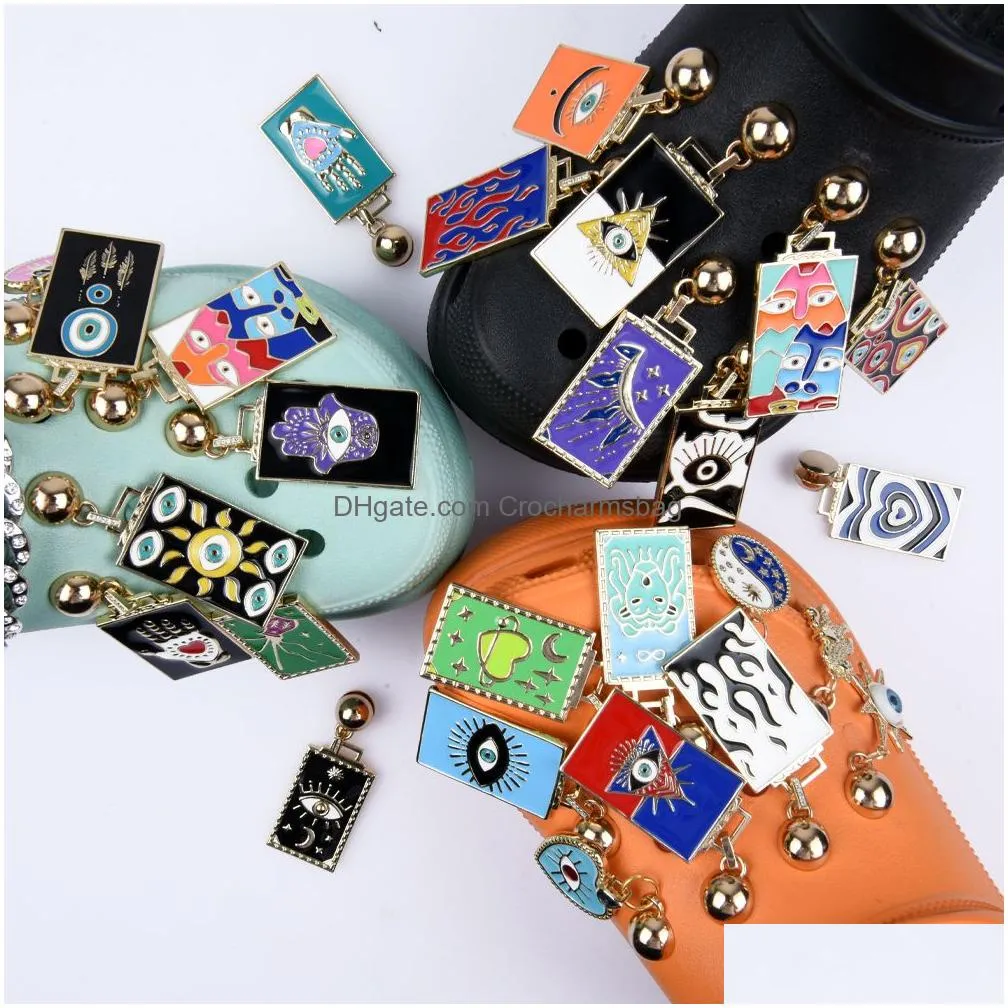 Shoe Parts & Accessories High Quality Designer Metal Bling Custom New Chain Clog Charm For Sandals Drop Delivery Shoes Dhnxu