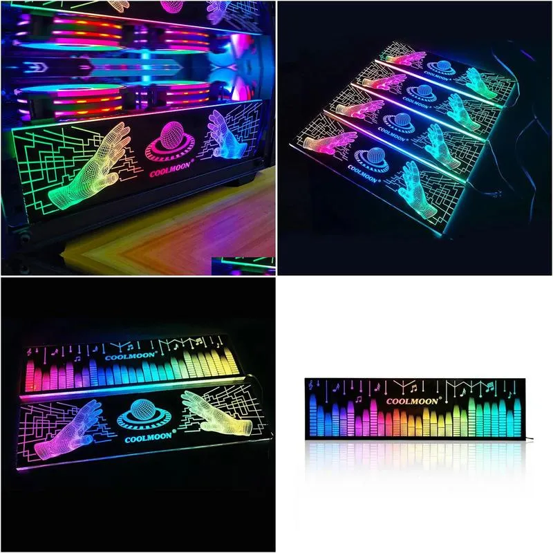 COOLMOON Power Supply RGB Light Board Computer Case Side Panel 16 million Chassis Decor with Remote Control 27891517