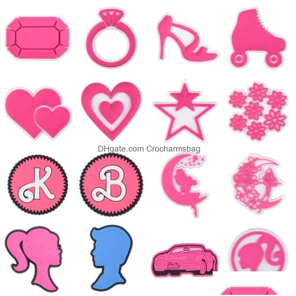 Shoe Parts & Accessories Selling Boss Baby Clog Charms Designs Pink Cartoon Barbll For Women Girls Party Favors Drop Delivery Shoes Dhzex