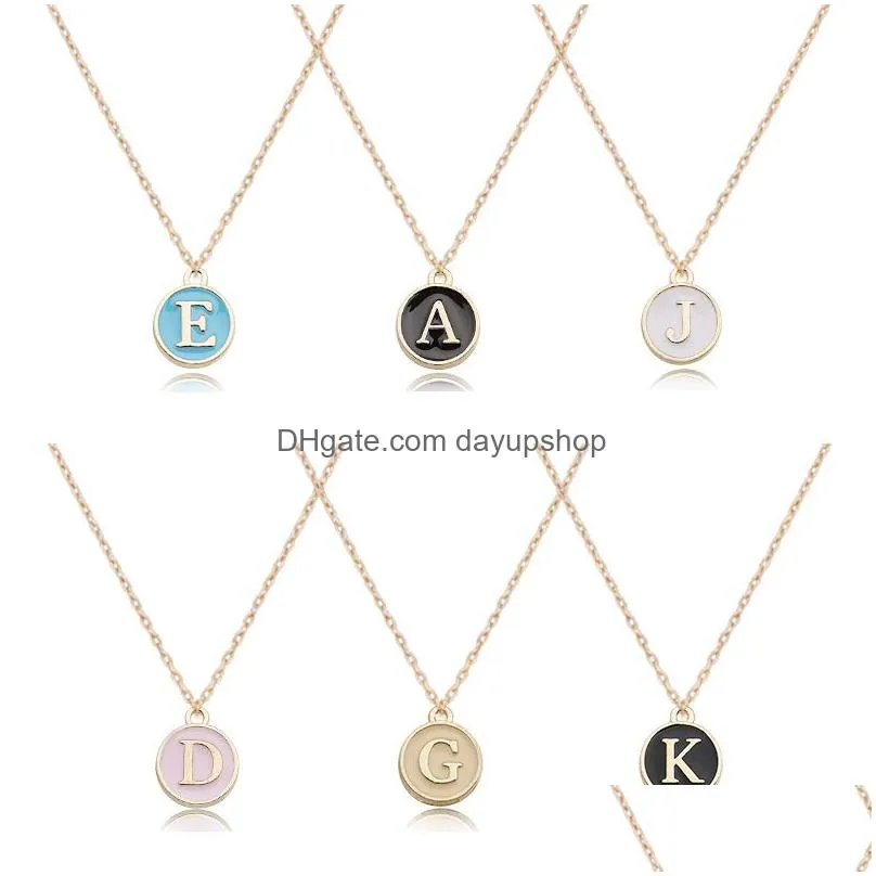 Lockets 26 English Letters Pendants For Bracelet Earrings Diy Jewelry Accessories Double-Sided Drop Delivery Necklaces Dhr09