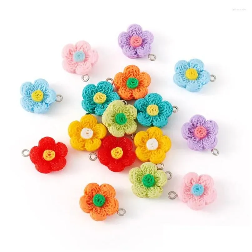 Pendant Necklaces 16Pcs Flower Resin Pendants Charms Crafts Making Findings Handmade Jewelry For DIY Earrings Necklace Key Chain