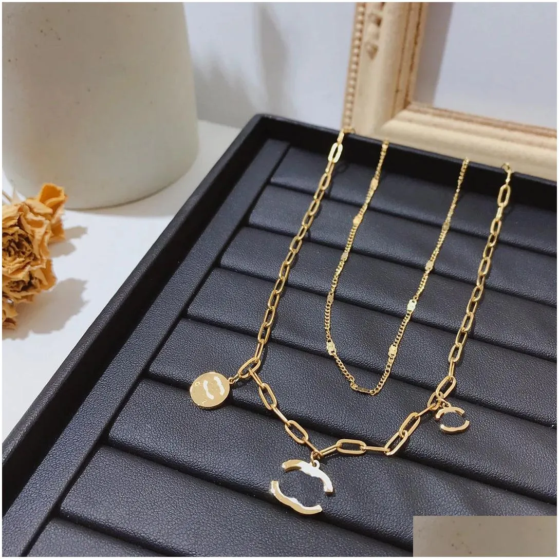 18K Pendant G G FF Necklaces cd Gold Plated TB Stainless Steel Never fade Choker Letter Statement Fashion Womens Necklace Wedding Jewelry Accessories X347 V F