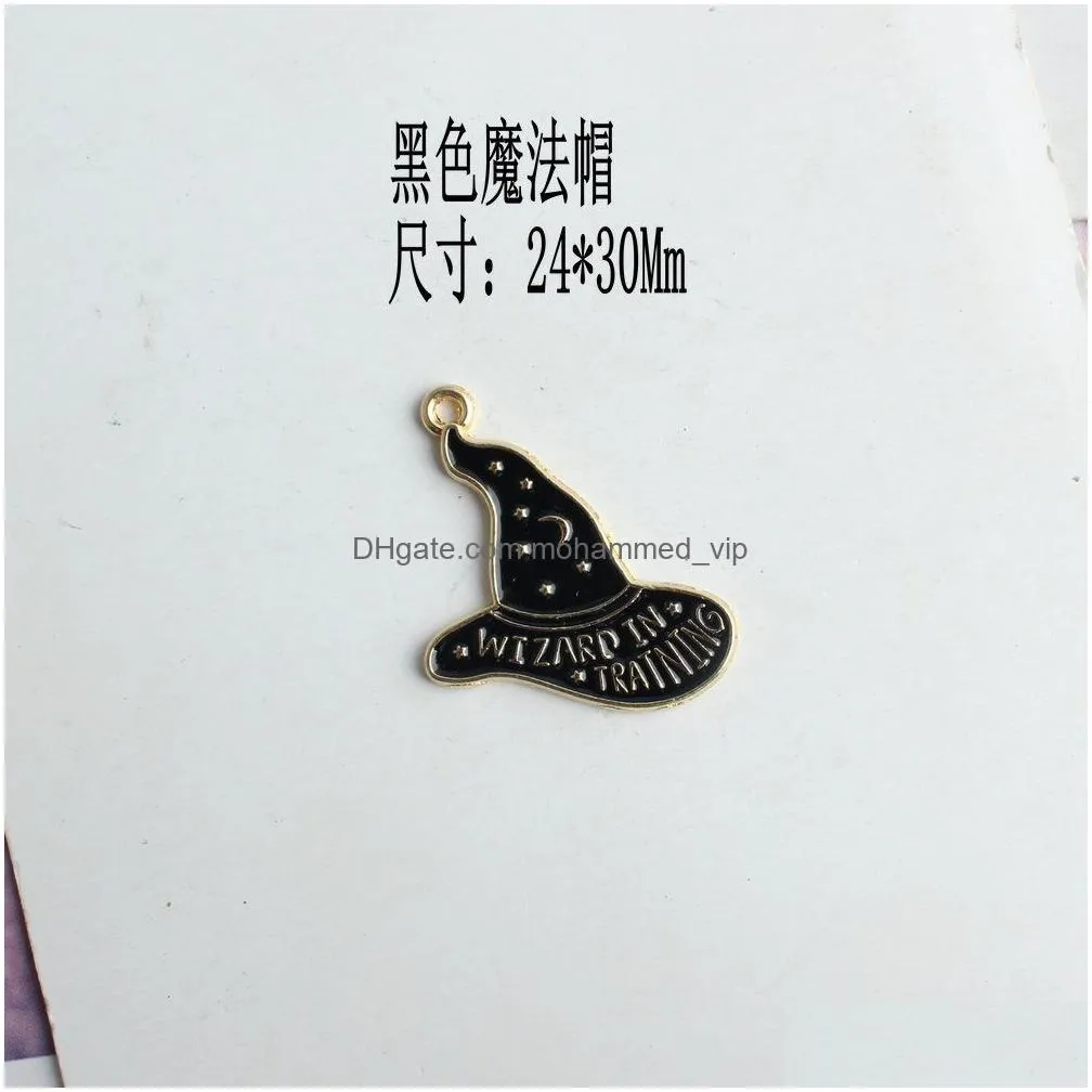 kawaii enamel metal necklace pendants 100pcs cute migic hat christmas tree chair lollipop wine drink bottle matches alloy charms