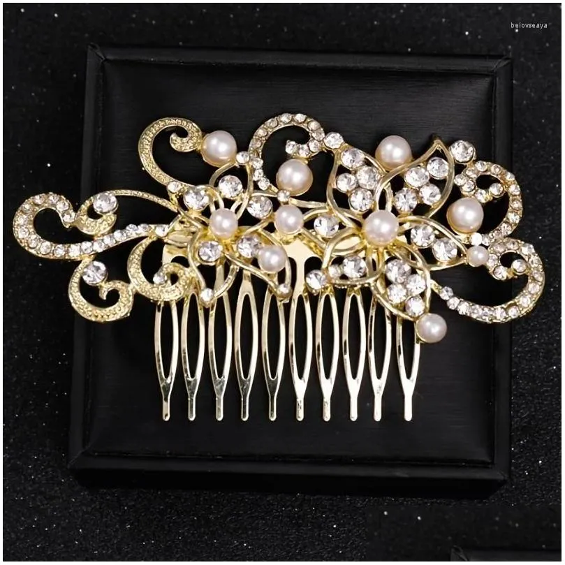 Hair Clips Crystal Pearl Bridal Comb Clip Hairpin Rhinestone Party Prom Wedding Accessories Jewelry