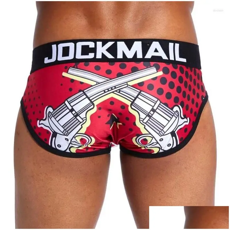 Underpants Jockmail Y Men Underwear Breathable Mens Briefs Print Comfortable Gay Penis Cueca Male Panties Shorts Drop Delivery Dh5Ny